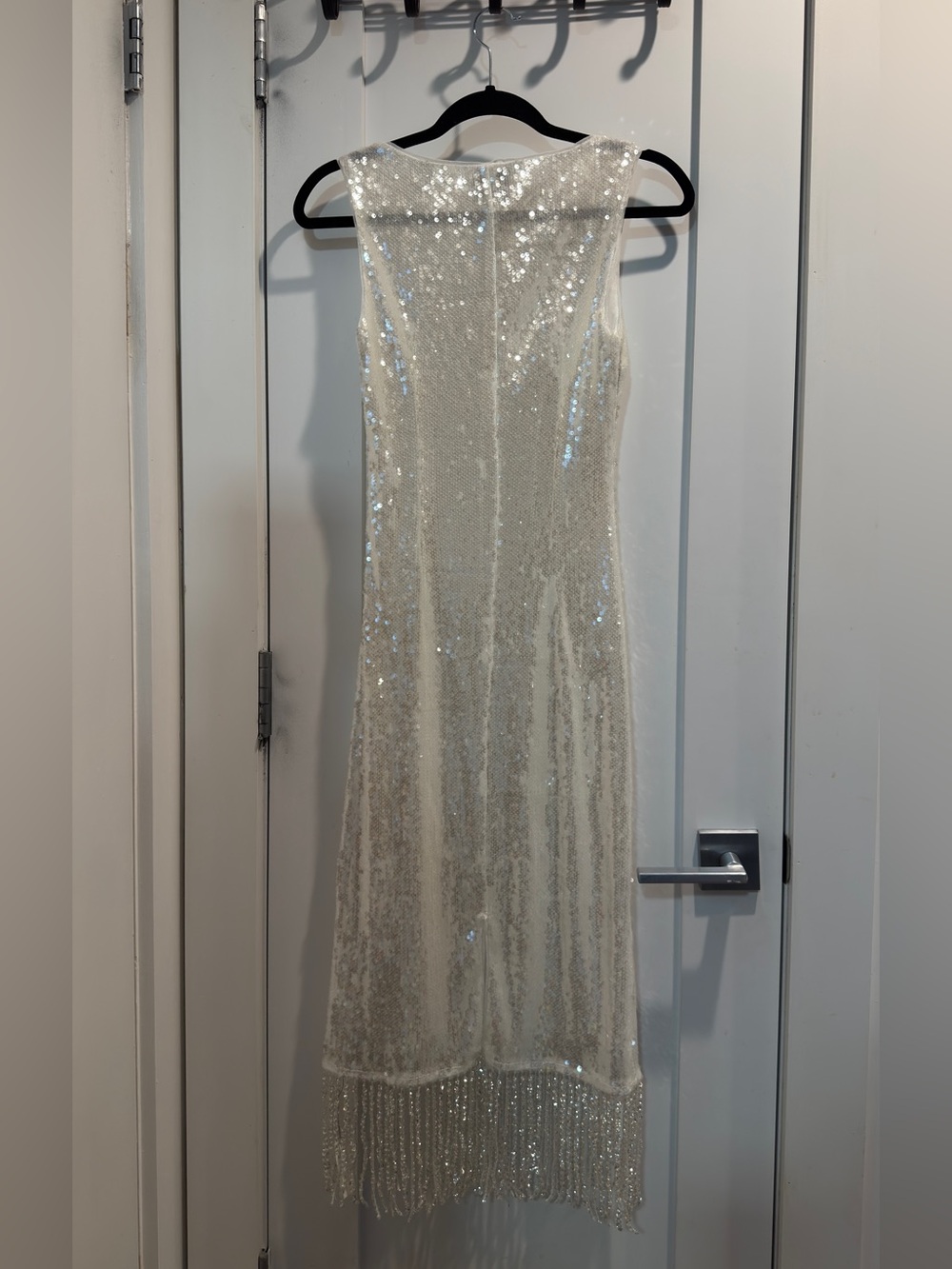 Reformation Ivory Sequin Fringe Midi Dress - Picture 4 of 15